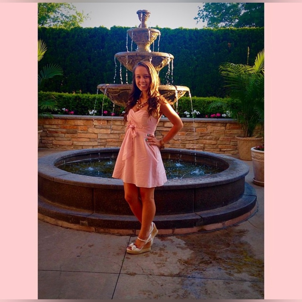 Express Light Pink Strapless Dress